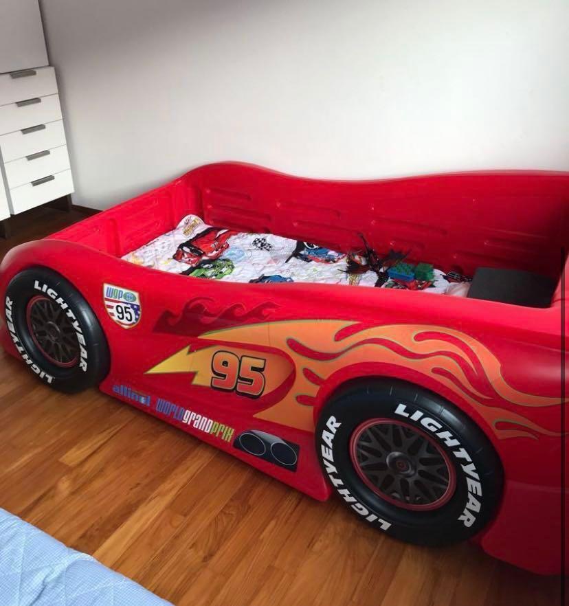 little tikes disney pixar lightening mcqueen bed frame furniture home living furniture bed frames mattresses on carousell