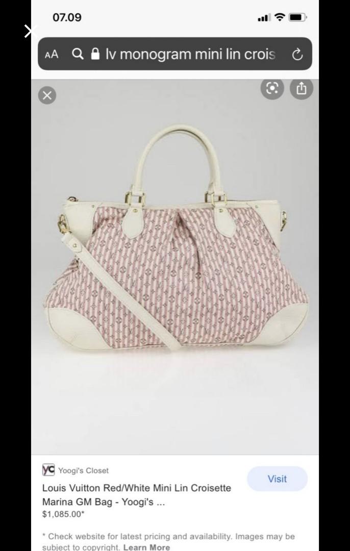 Louis Vuitton Red/White Mini Lin Croisette Marina PM Bag - Yoogi's Closet