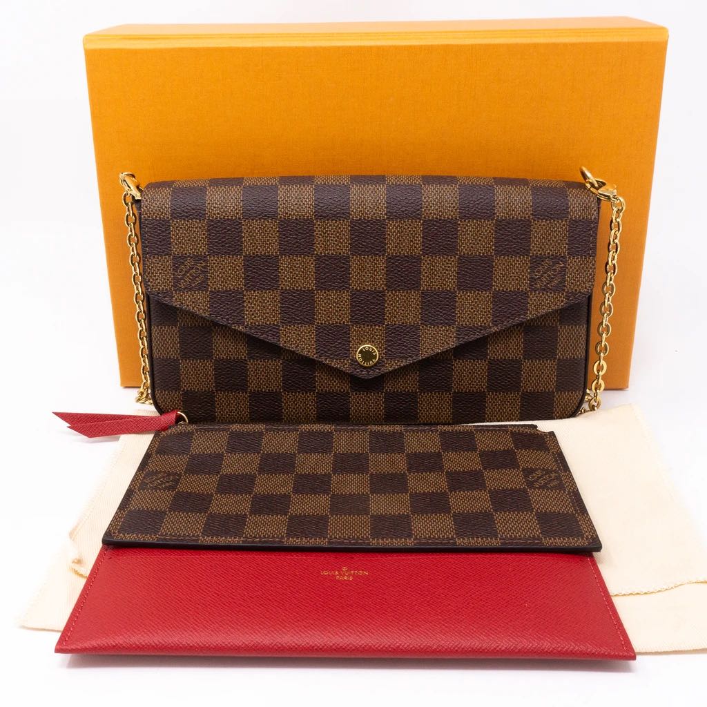 Louis Vuitton Damier Ebene Pochette Felicie Chain Wallet