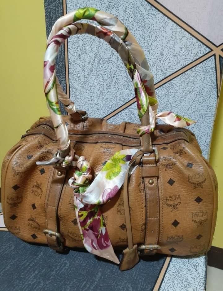 MCM Cognac preloved handbag With Free Twilly