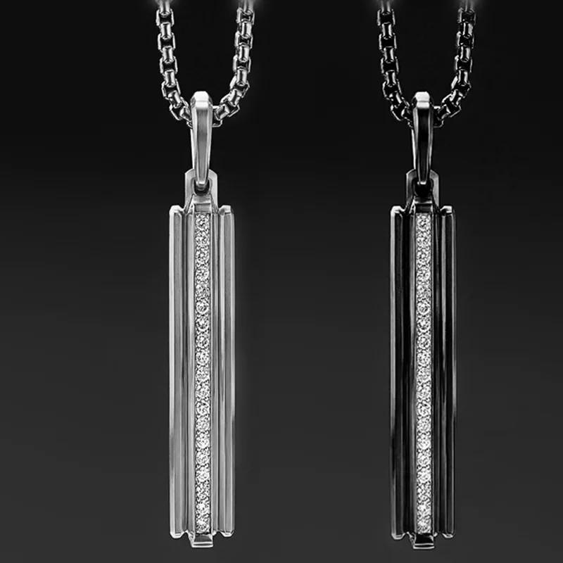 Mens black stainless steel necklace outlet