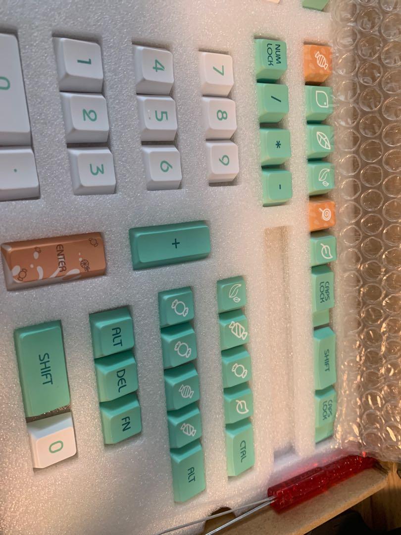 Mint Toffee Keycaps PBT Double Shot Cherry Profile Keycaps, Computers