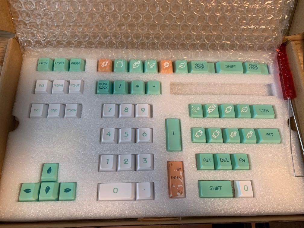 Mint Toffee Keycaps PBT Double Shot Cherry Profile Keycaps, Computers