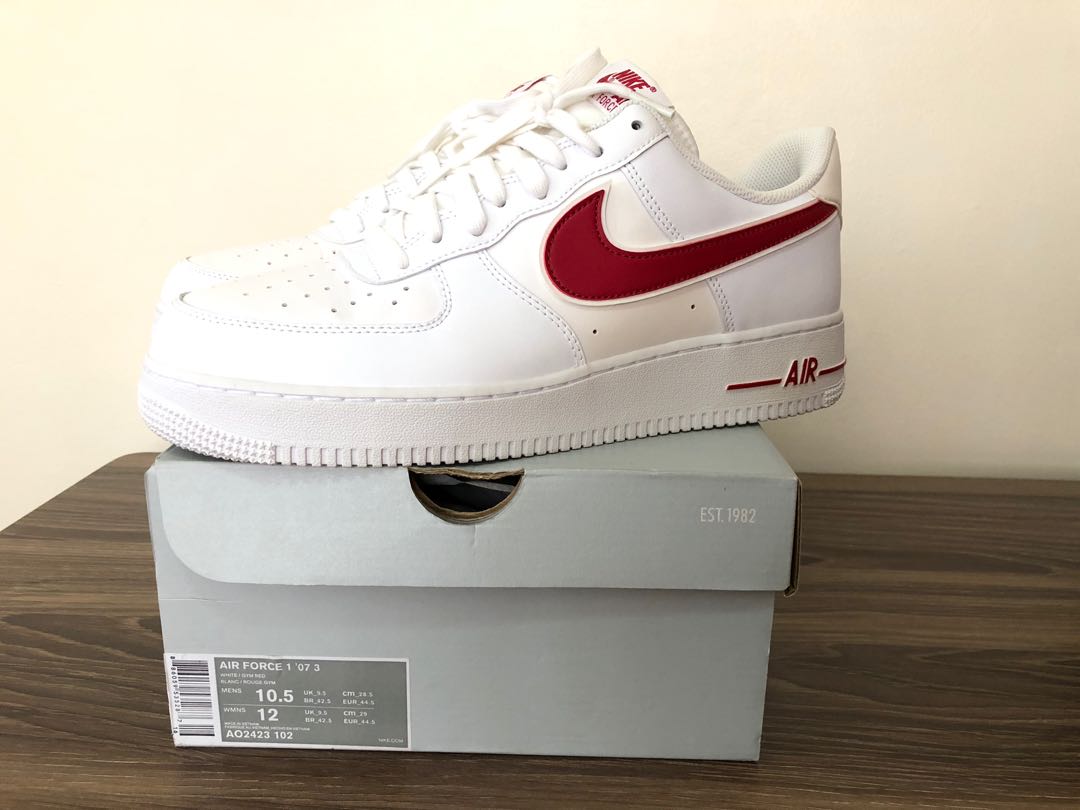 Nike Air Force 1 Low White Gym Red af1 