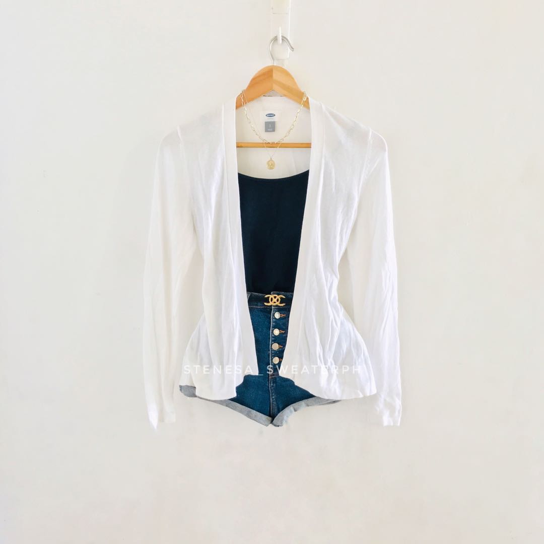 Plain white cardigan clearance