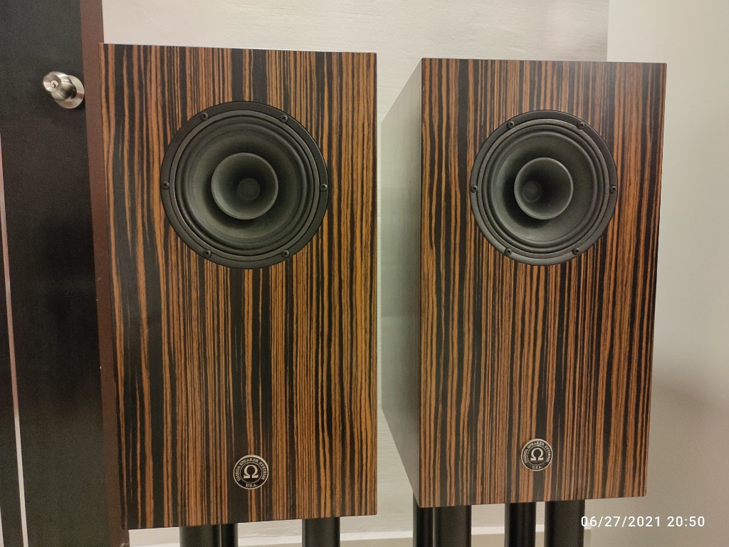 Omega Super Alnico Monitor Bookshelf Speakers + Atacama SL400 Stands