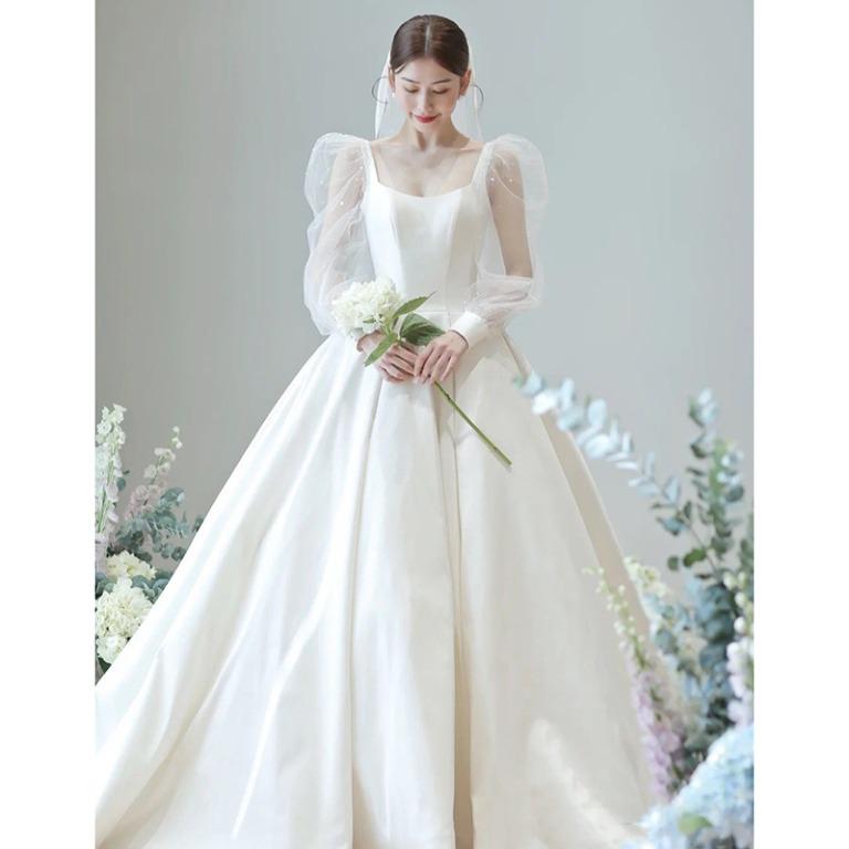 White long frocks for wedding outlet