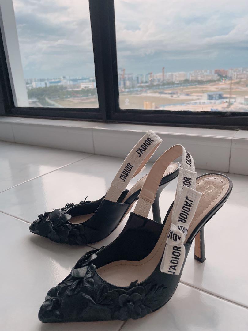 dior floral slingback