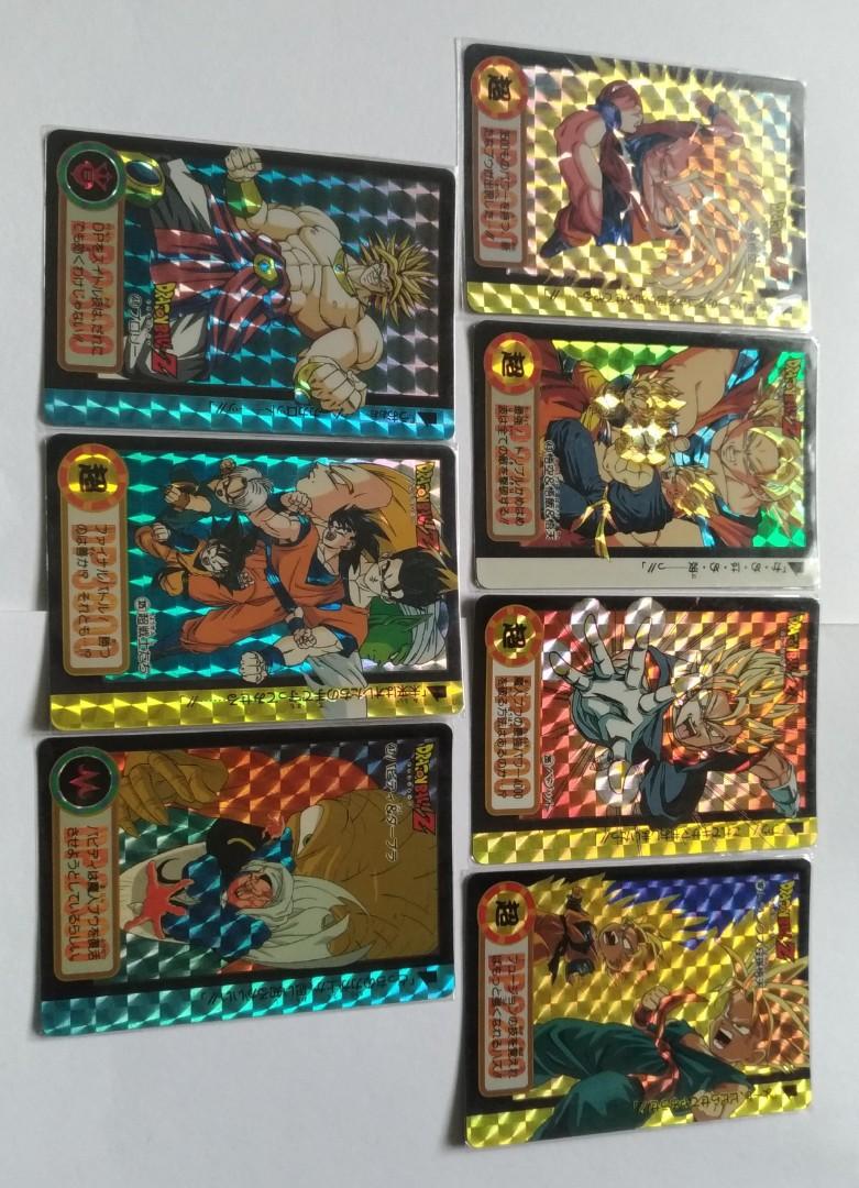 Set 7pcs Original Vintage Dragon Ball Hondan Prism Sticker Card