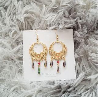 Silver Gold Plated Earrings with Swarovski Crystals
