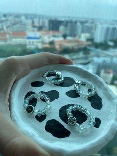 smiley bead rings