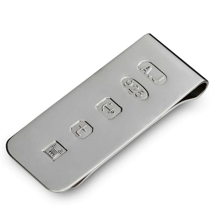 Solid 925 Sterling Silver Classic Hallmark Currency Cash Money