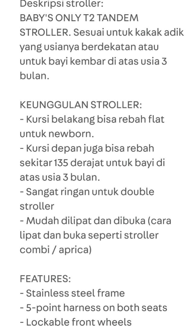 combi tandem double stroller