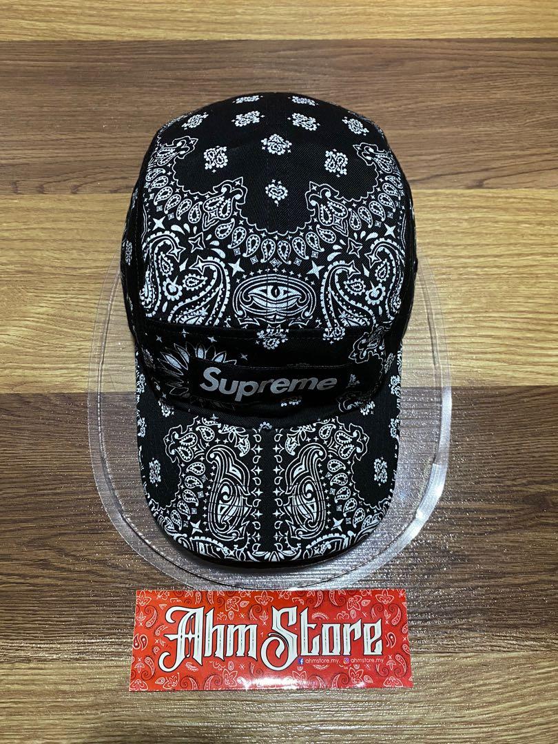 Supreme SS21 Bandana Camp Cap Black, Men's Fashion, Watches