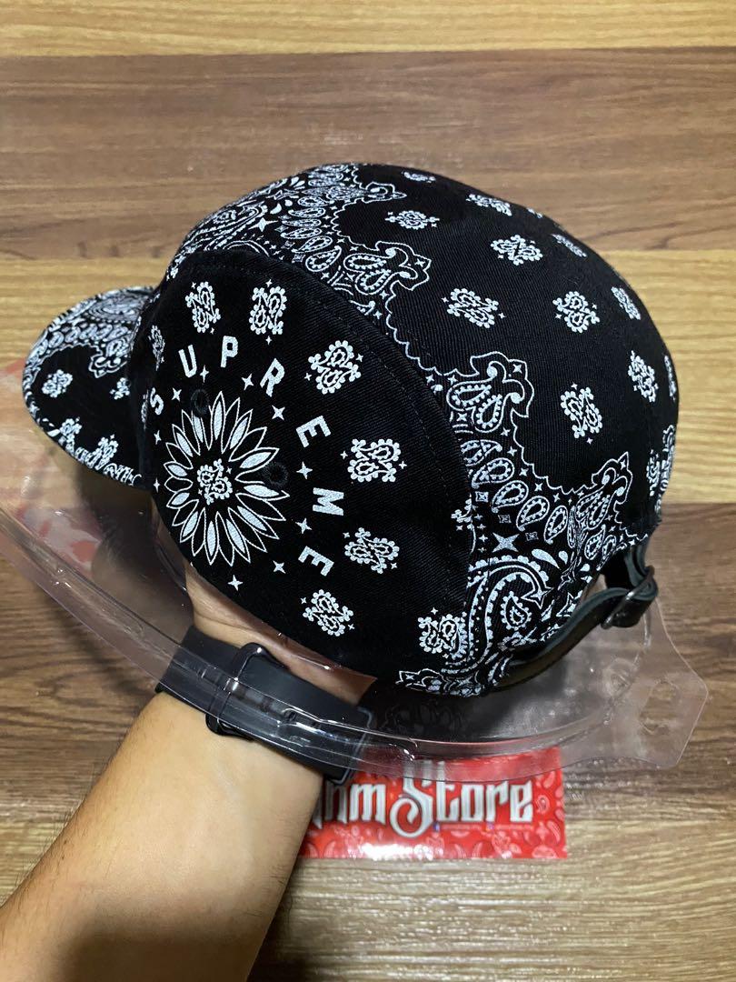 Supreme SS21 Bandana Camp Cap Black, Men's Fashion, Watches