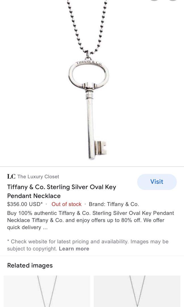 Co sterling silver oval key pendant 