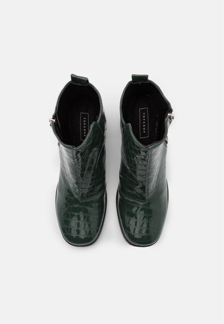 Topshop green suede boots top