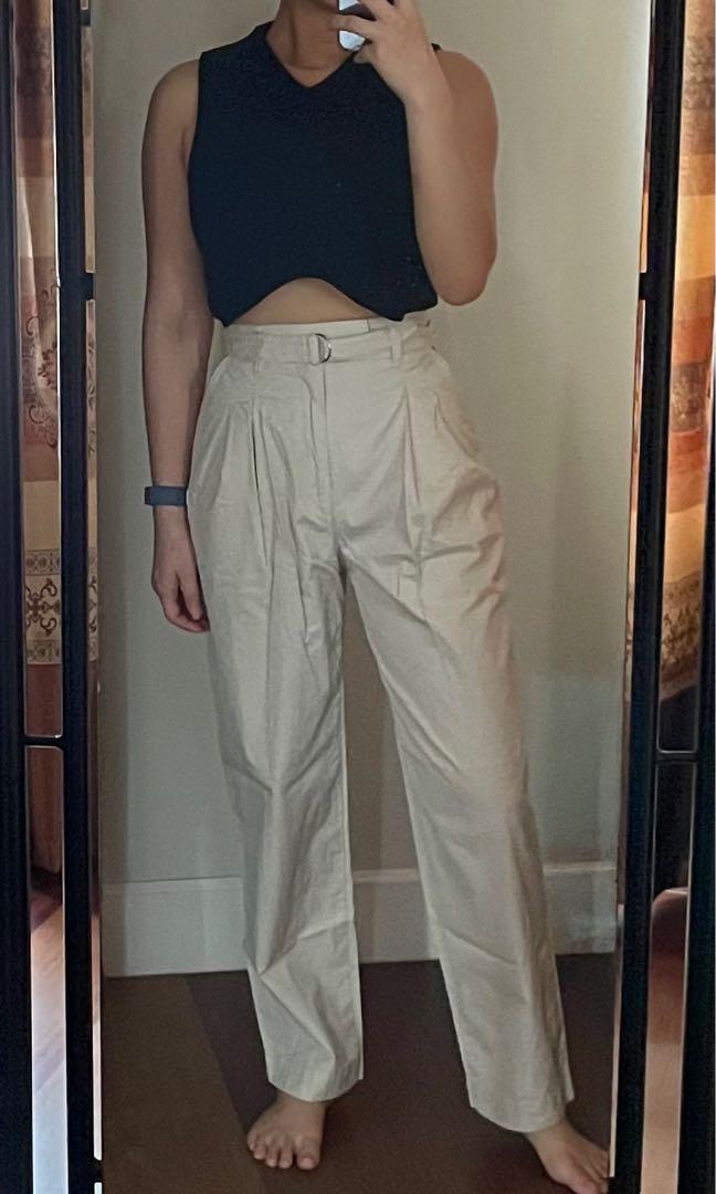 High waisted buckle hotsell trousers
