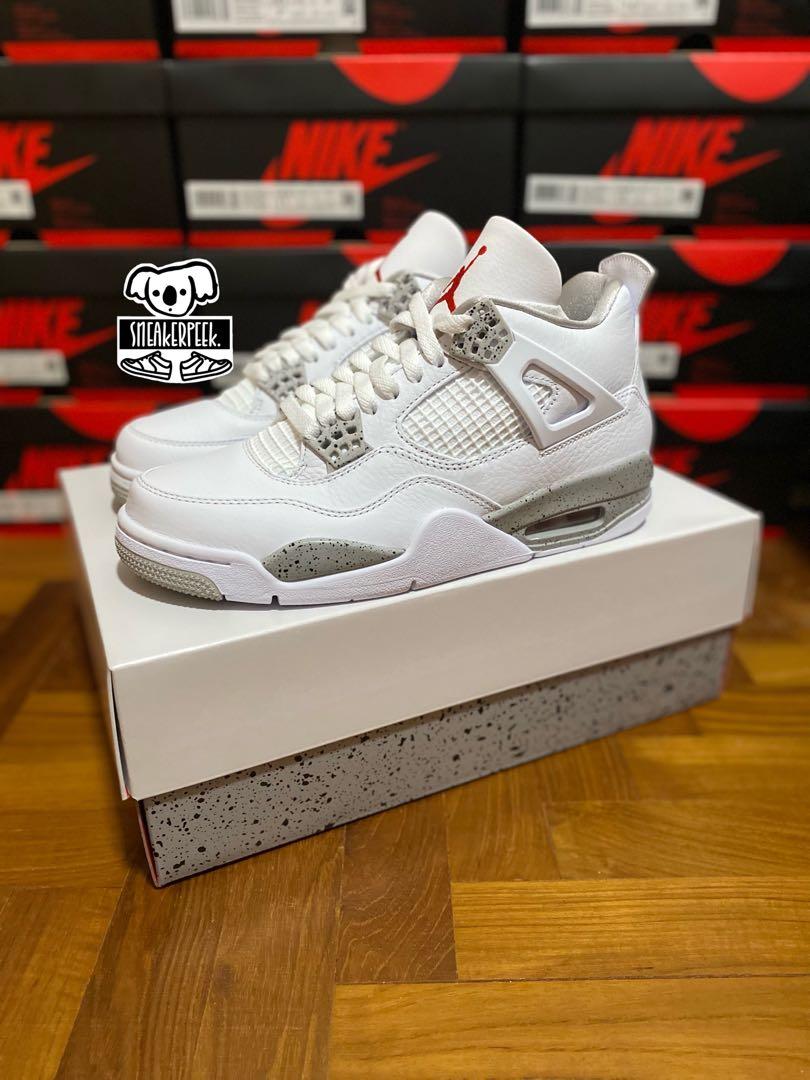US7.5, 8] Nike Air Jordan 4 White Oreos, Men's Fashion, Footwear, Sneakers  on Carousell