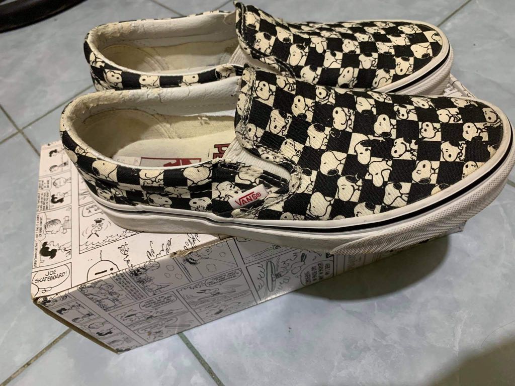VANS SNOOPY CLASSIC SLIP ON CHECKERBOARD