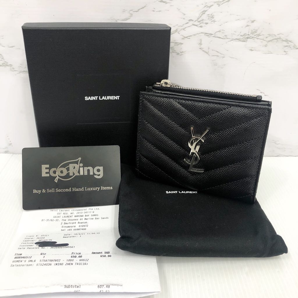 YSL 575879 BLACK LEATHER WALLET 217011108 Luxury Bags