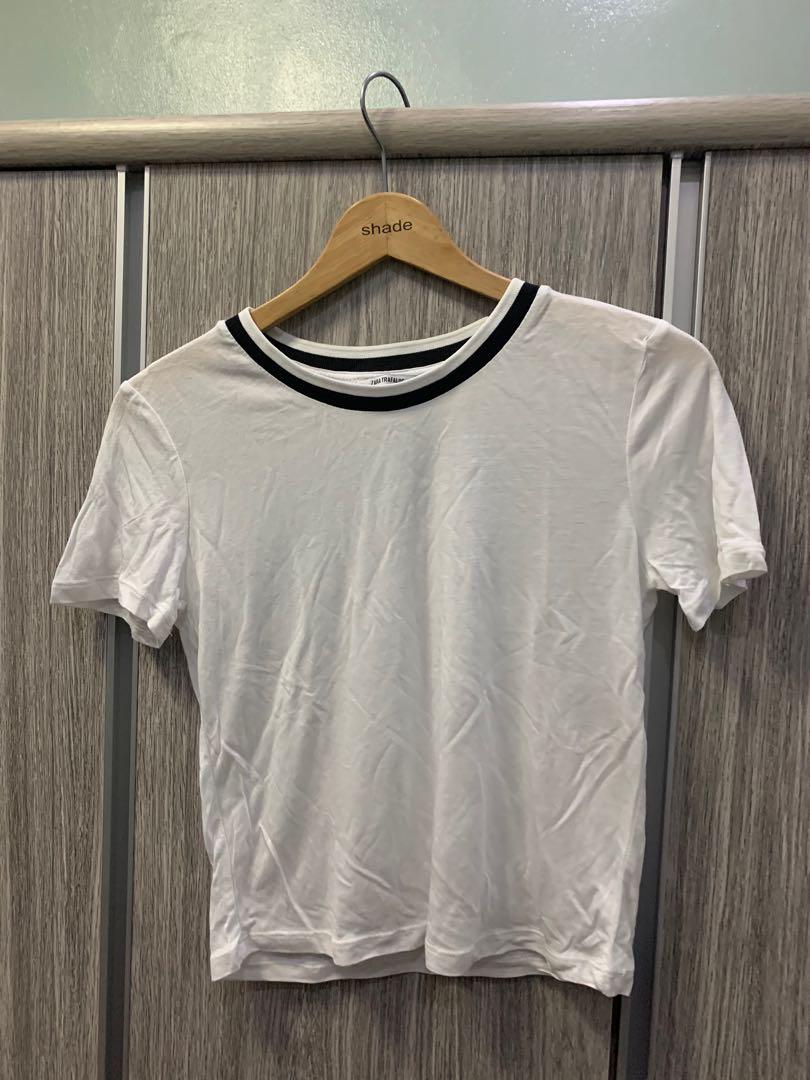 ZARA Ringer Tee (Category: Shirts) located in Quezon City. Submitted by bomdotcom (Listing ID 1097135579, Image 2). Description: - never used, no tag - soft .