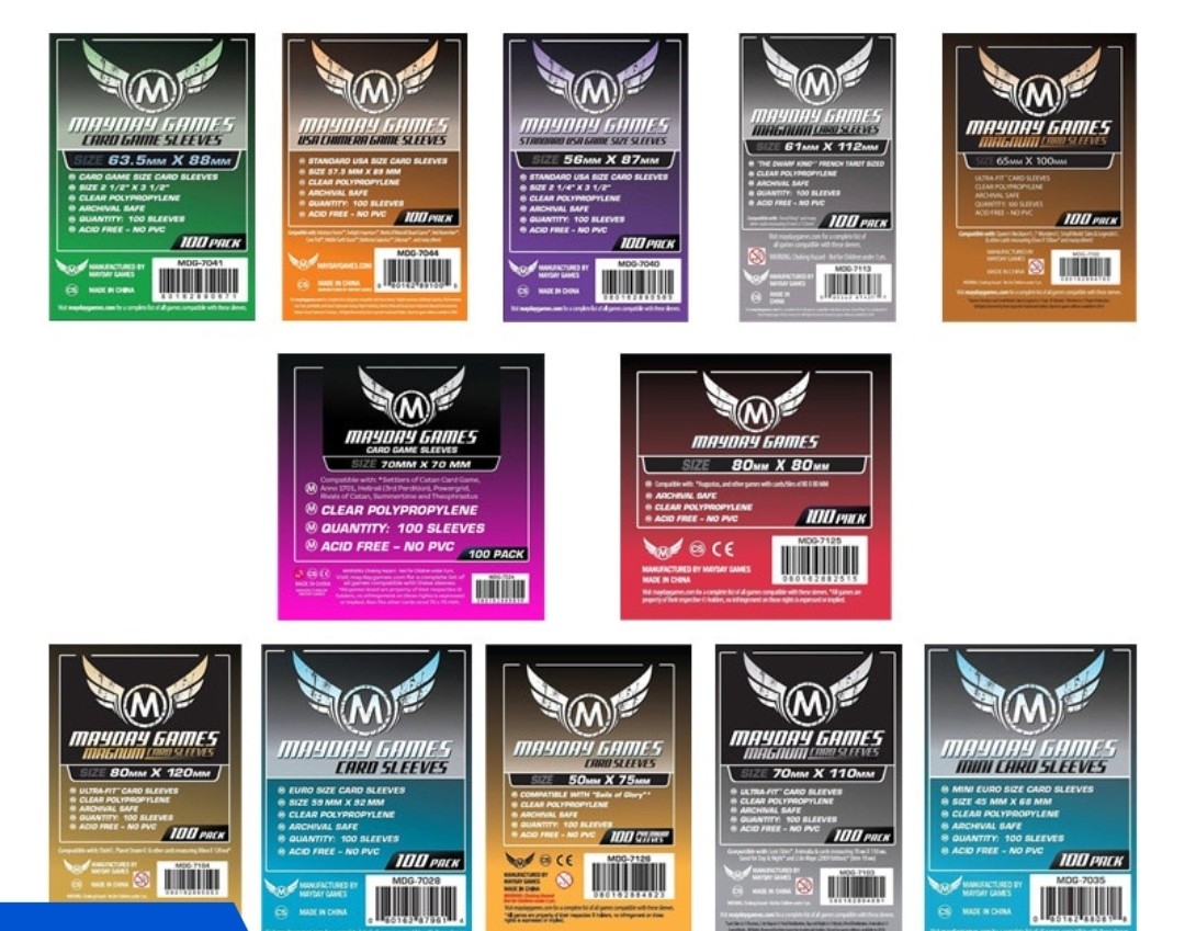 65x100mm card sleeves Amazon.com: Mayday Games 7 Wonders Sleeves (65x100mm)-80 Premium : Toys &  Games