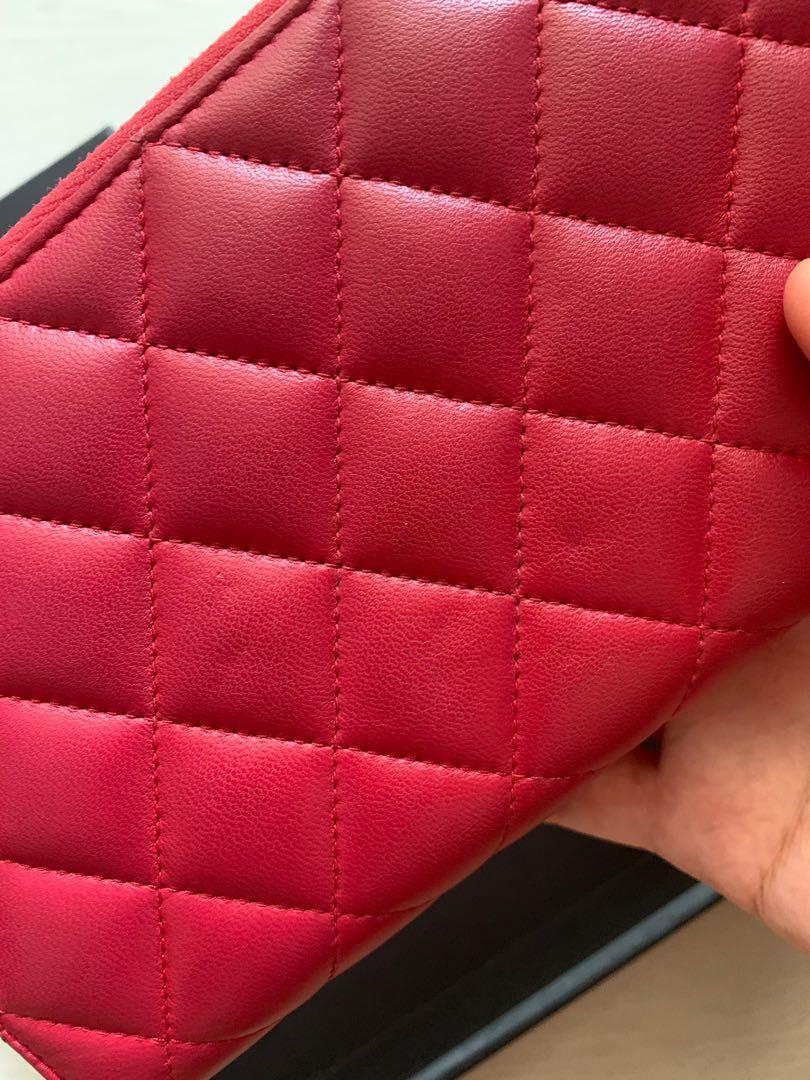 Guaranteed Authentic Chanel CC Quilted Compact Flap Trifold Wallet Fuchsia  Dark Pink, How To Check Chanel Wallet Authenticity