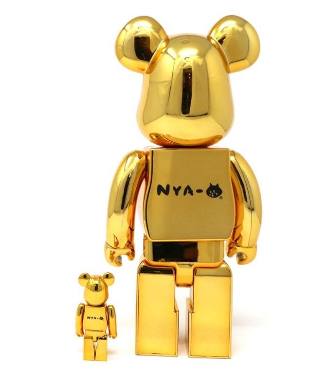 新品 BE@RBRICK にゃー 金メッキVer. 100％ & 400