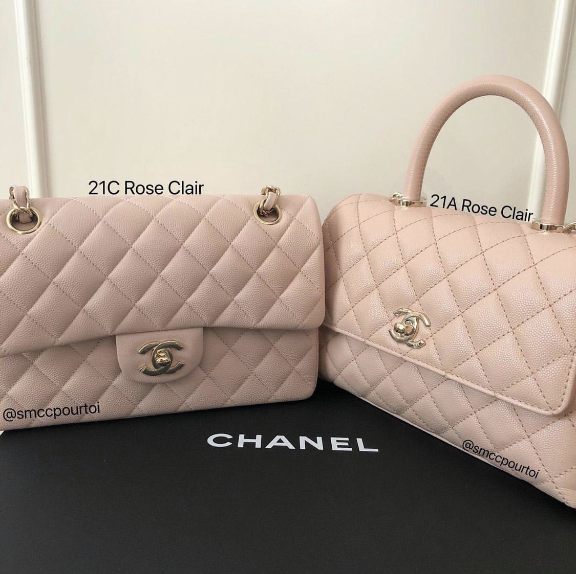 BNIB chanel 21a rose Claire pink coco handle in lghw small (mini), Luxury,  Bags & Wallets on Carousell