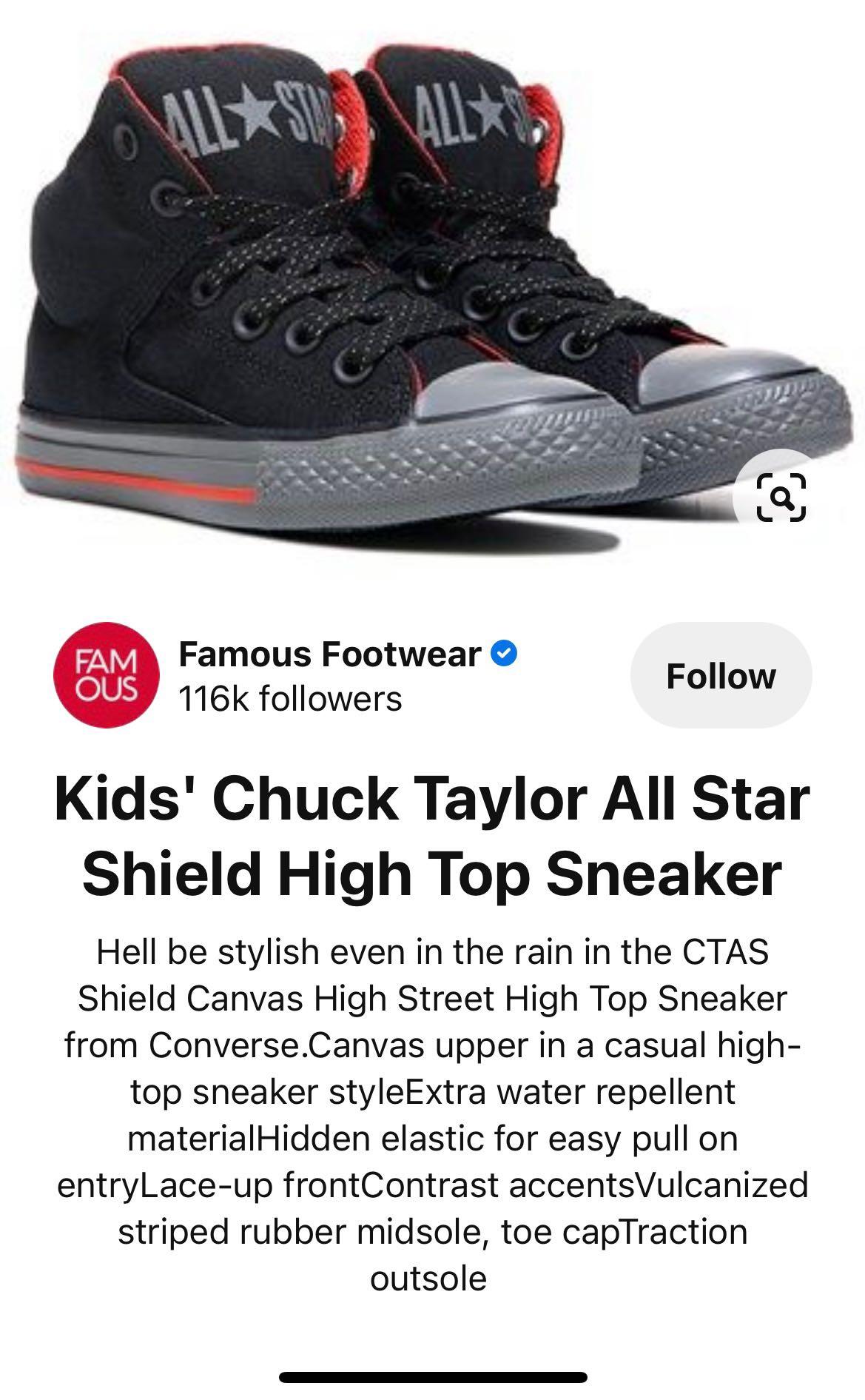 Famous footwear discount kids converse