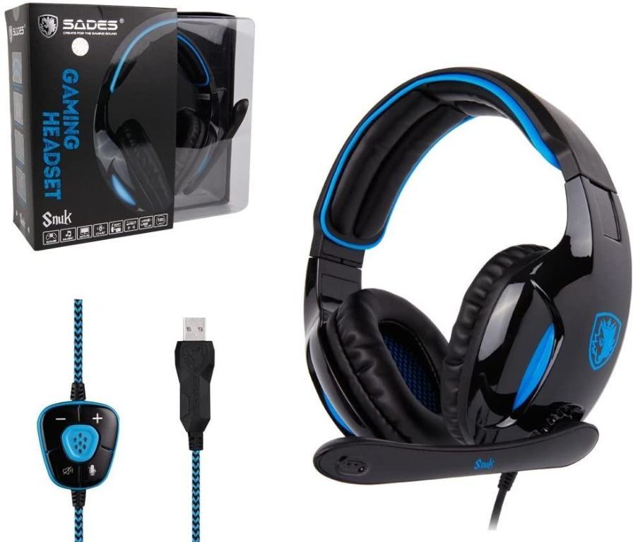 Sades sa902 7.1 channel virtual usb surround stereo wired pc gaming headset over hotsell