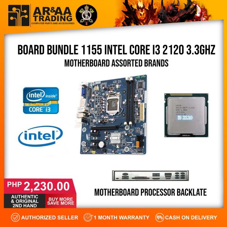 Bundle 1155 Core I3 2120 3.3ghz Motherboard Processor Backplate, Computers & Tech, Parts