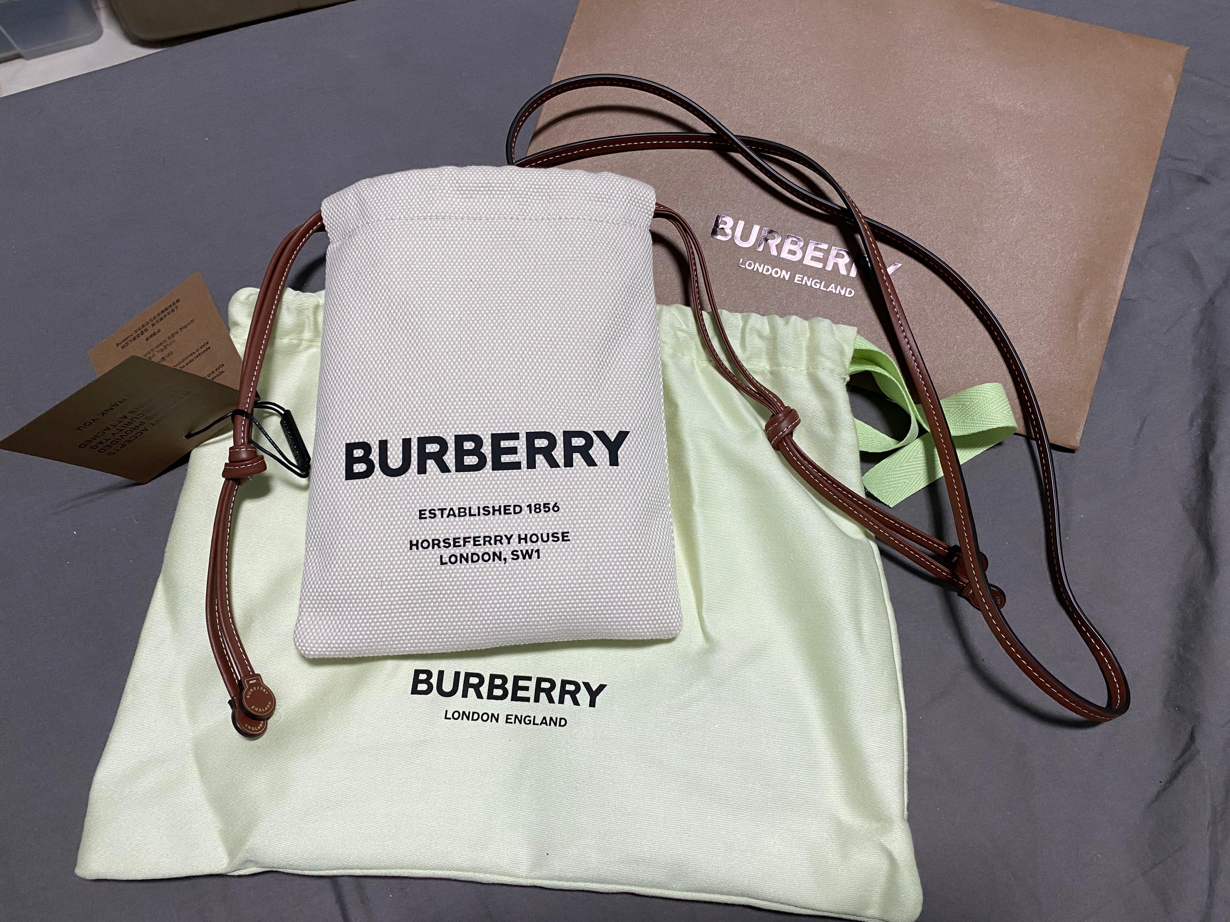 Burberry drawstring mini bag, Luxury, Bags & Wallets on Carousell