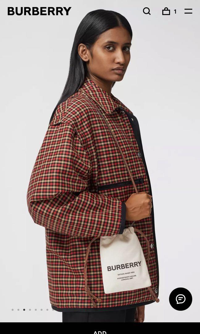 Burberry logo best sale printed drawstring pouch