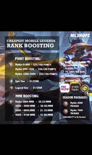 Cheapest Mobile Legends Rank Boosting Service Joki Mlbb Boosting Video Gaming Gaming Accessories Game Gift Cards Accounts On Carousell
