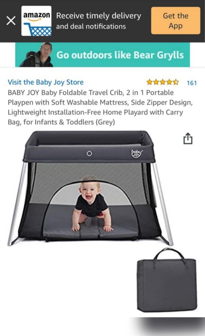 Baby joy travel cot mattress clearance