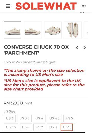 Jack purcell sizing vs chuck taylor clearance