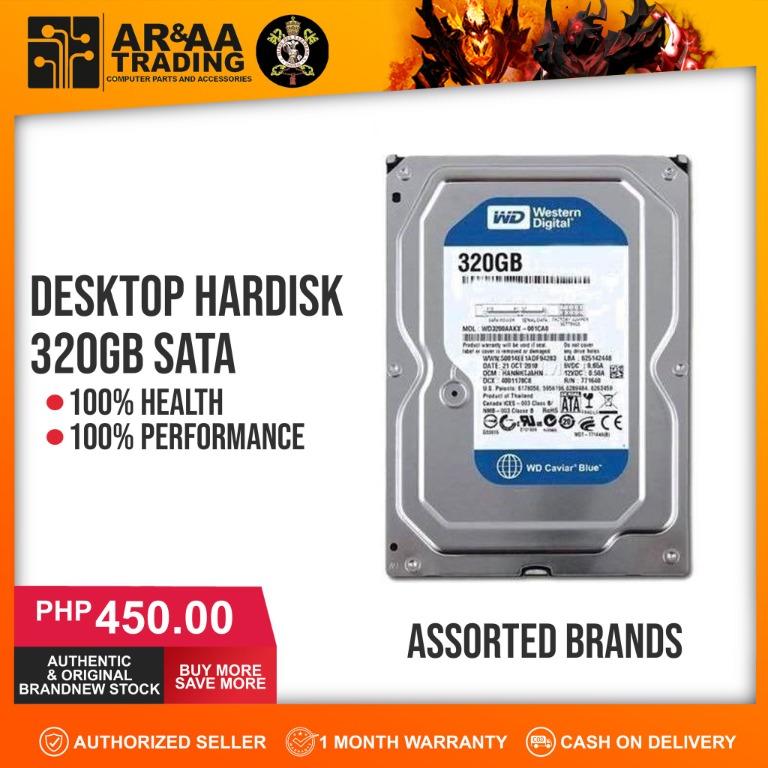 Desktop Hardisk 320gb Assorted Brands (Category: Hard Disks & Thumbdrives) located in Quezon City. Submitted by laptopstore.ph (Listing ID 1097164156, Image 1). Description: Desktop Hardisk 320gb Assorted Brands 📌 COD via Shopee or Lazada 📌 desktop laptop 3.5 320gb Php 450 pesos only! Looks new NO OS!!!!!!!!!!! 100% health 100% performance no bad sectos no clicking sounds 📍AR & AA TRADING 225 Tandang Sora Ave Tandang Sora Quezon City 📲Call or