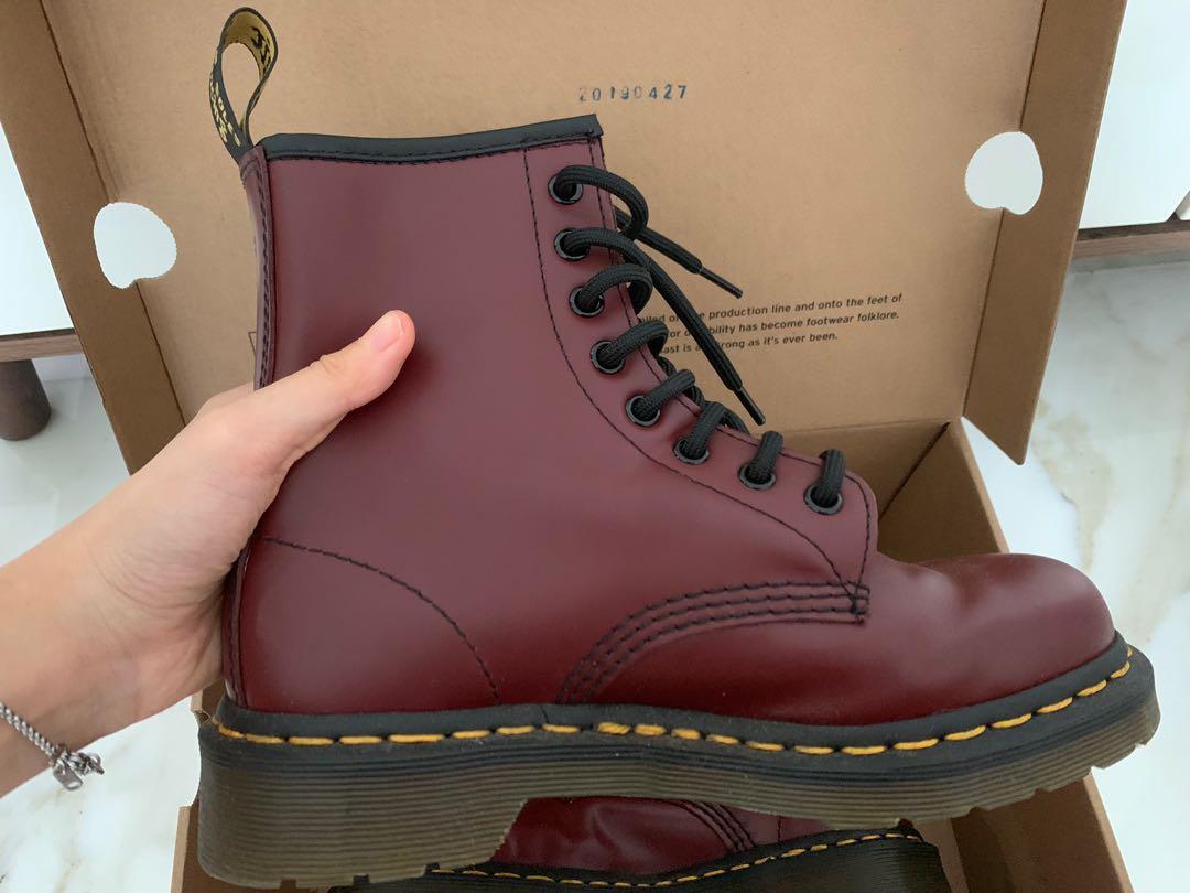 Red leather dr martens new arrivals