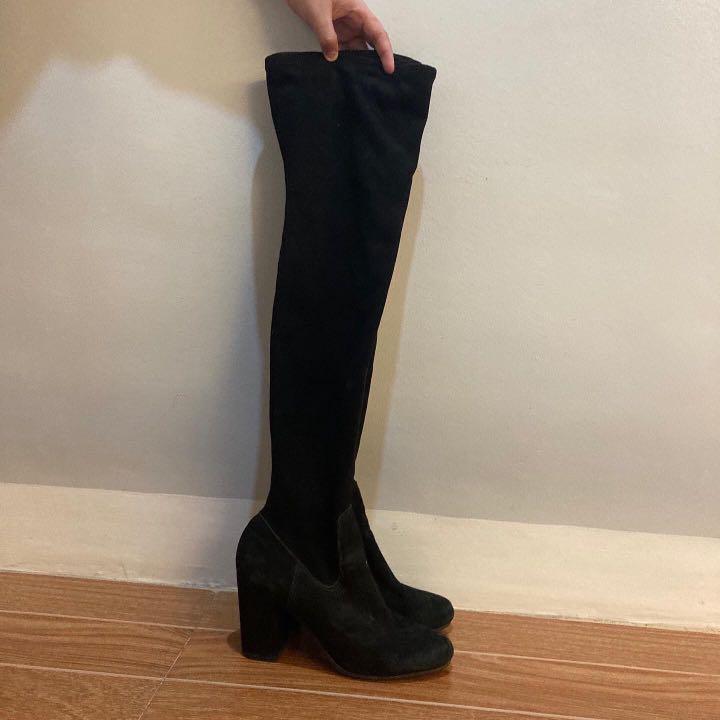 Forever 21 black thigh high 2025 boots