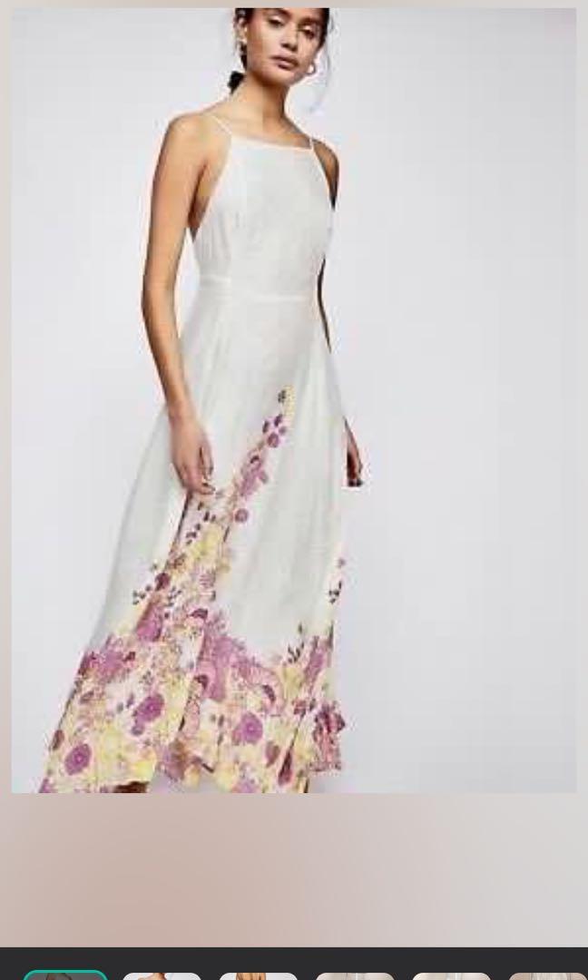 Free people maxi backless halter dress 