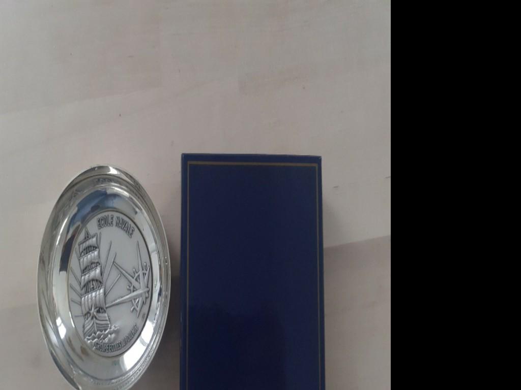 French Naval Academy Silver Bowl/Dish (Category: Dinnerware & Cutlery) located in Paranaque City. Submitted by donjuan_thegreat (Listing ID 1097345467, Image 2). Description: Item in very good vintage condition Purchased in Paris Souvenir dish/bowl from military naval school in France With marking: Metal Argente (Silver in French) Material: Silver Comes with box Dimensions: Diameter 10.9 cm H 2.5 cm For pick-up in UPS 5 Paranaque or can ship at b