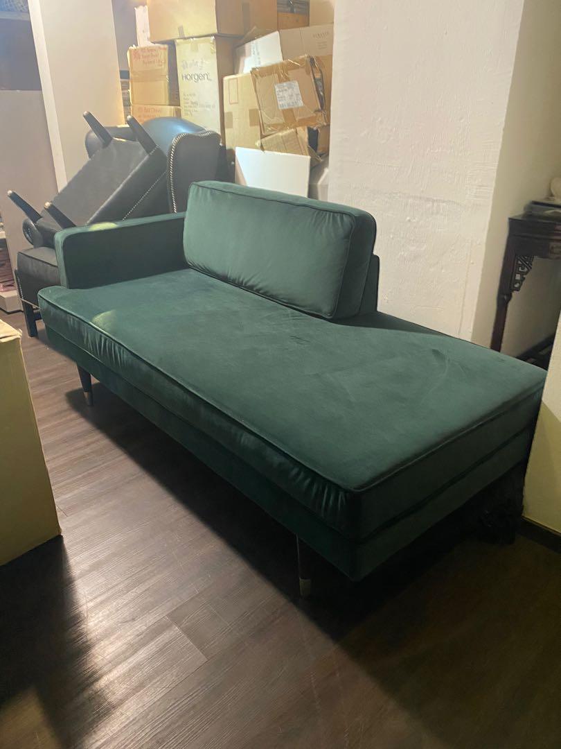 Green velvet shop daybed