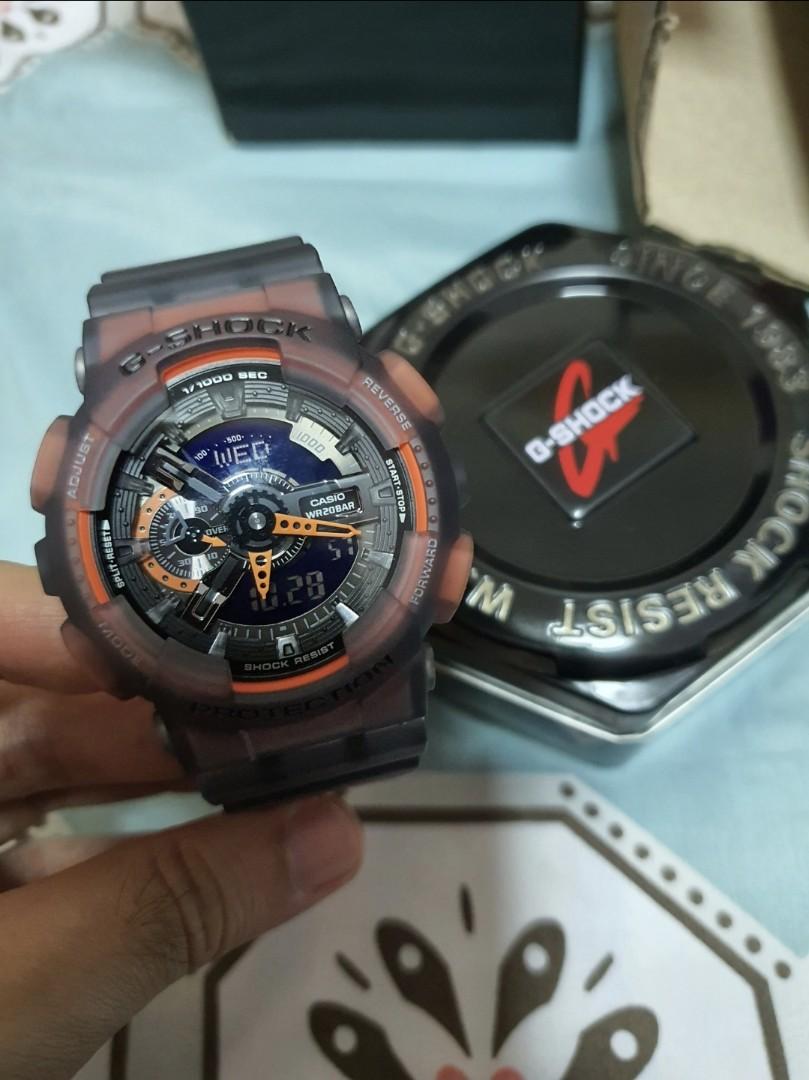 G Shock GA 110LS Grey x Orange