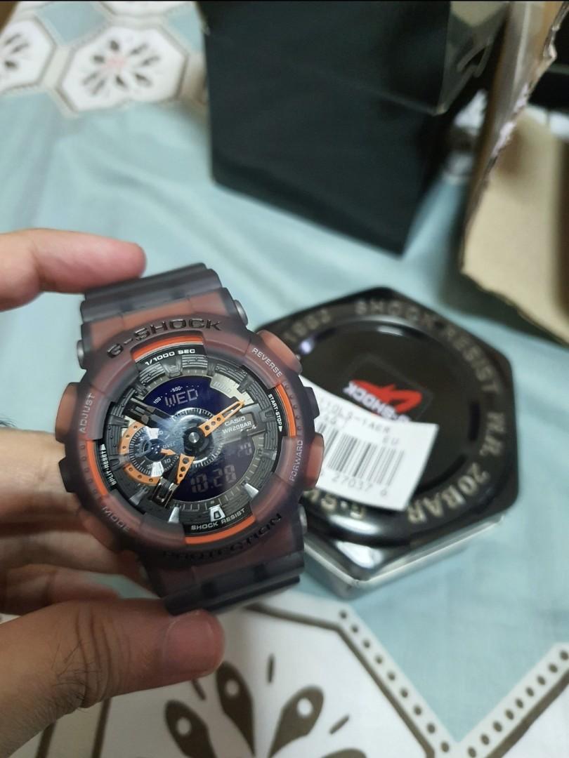 G Shock GA 110LS Grey x Orange