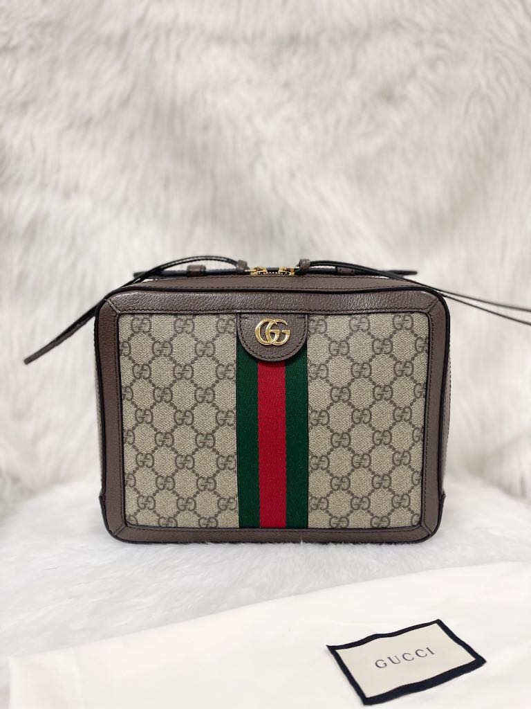 Gucci Ophidia GG Supreme Box Small Crossbody Bag, Luxury, Bags