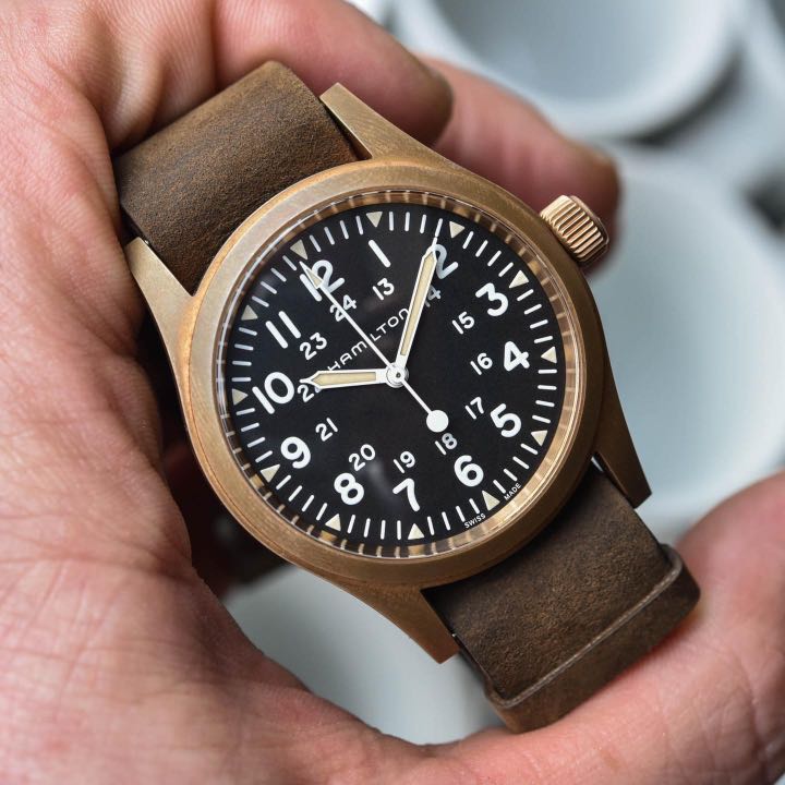 Hamilton Khaki Field Mechanical Bronze H69459530, Men's Fashion