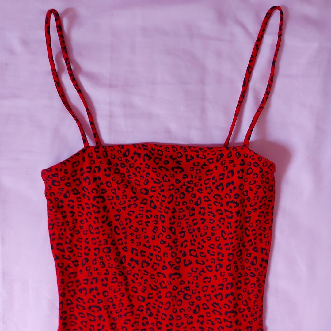 Red leopard hot sale print dress h&m
