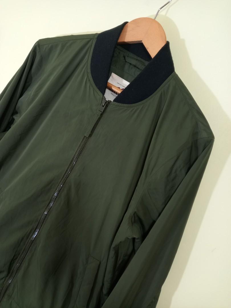 Hollister green bomber on sale jacket